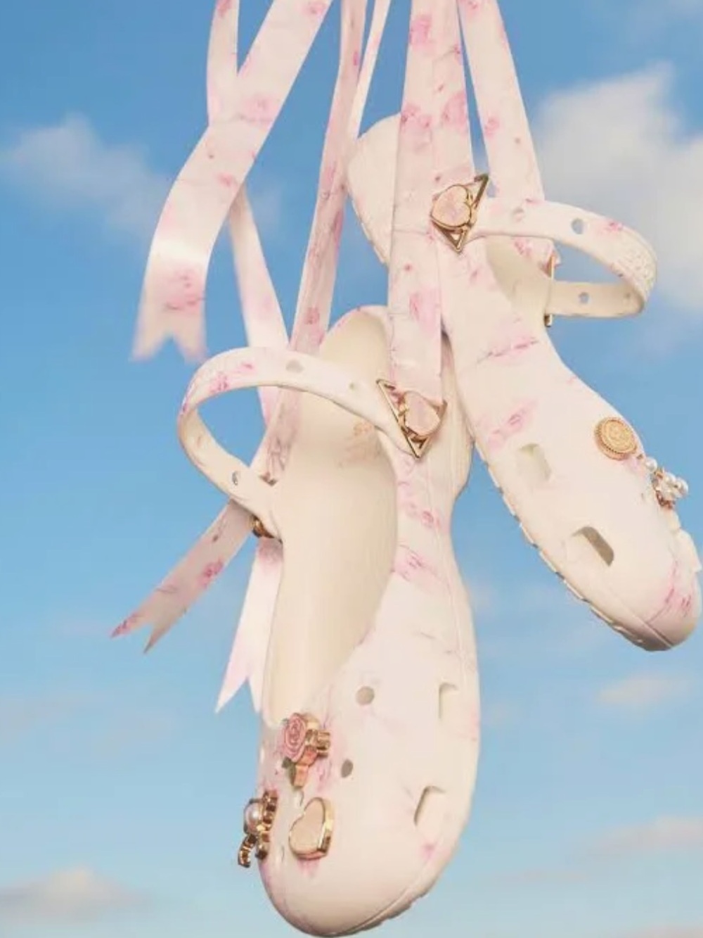 Crocs x LoveShackFancy Classic Ballet Flat NIB Pink White W8 - Picture 10 of 12